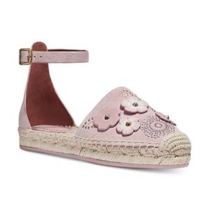 COACH Ankle Strap Astor Espadrille Tea Rose Rivets